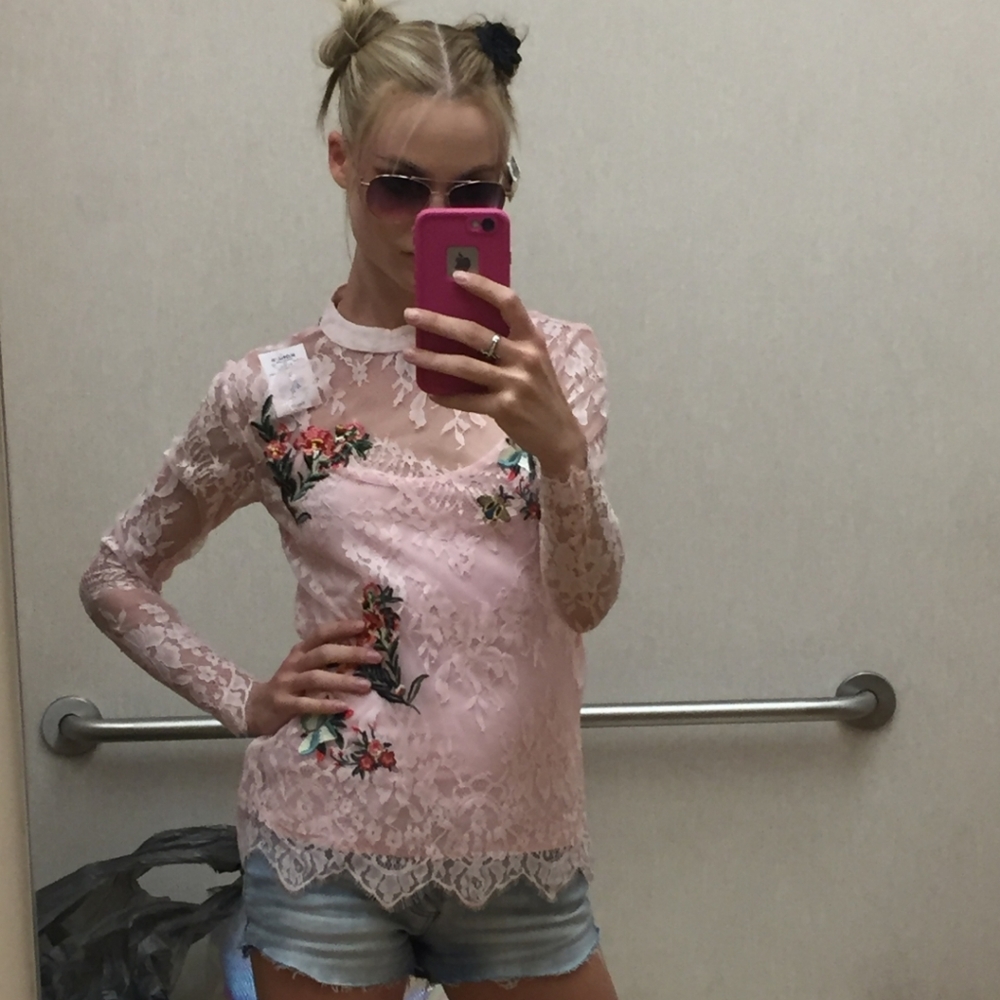 Asian inspired lace top